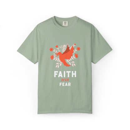 Faith Over Fear Stop Wishing Start Doing Action Goal Setting Modern Tee Achievement Self-Improvement Unisex Heavy Cotton T-Shirt