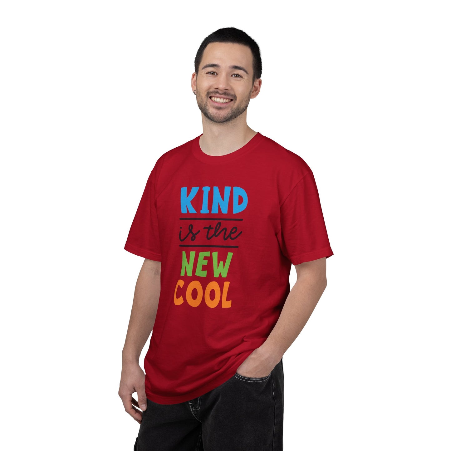 Kind Is The New Cool Positive Affirmation Tee Heartfelt Advice Inspirational Words Unisex Heavy Cotton T-Shirt