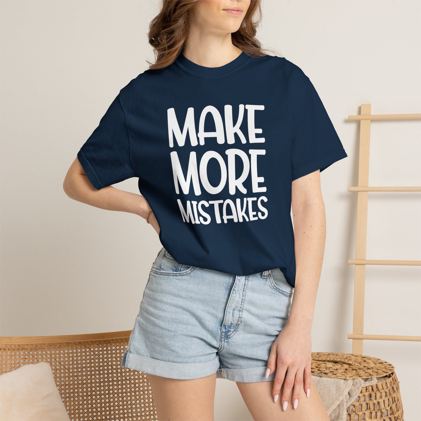 Make More Mistakes Trendy Tee Learning Journey Empowerment Creative Passionate Hard Work Keep Trying Unisex Heavy Cotton T-Shirt