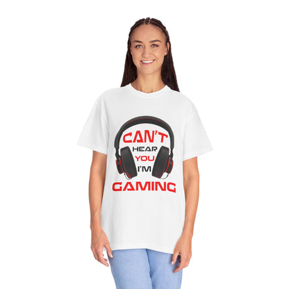 Can’t Hear You I’M Gaming Funny Trendy Tee Cool Gamer Headphones Pro Video Games Lover Game Focused Unisex Heavy Cotton T-Shirt