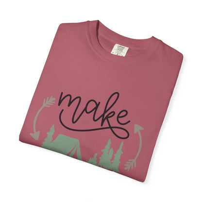 Make Adventures Happen Trendy Tee Enjoyment Mountain Hut Belays Ropes Fun Activities Unisex Heavy Cotton T-Shirt