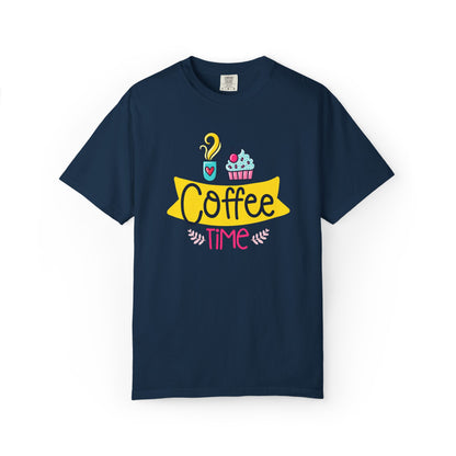 Funny Coffee Time Beans Latte Lovers Tee Black Brew Addicted Barista Freak Unisex Heavy Cotton T-Shirt