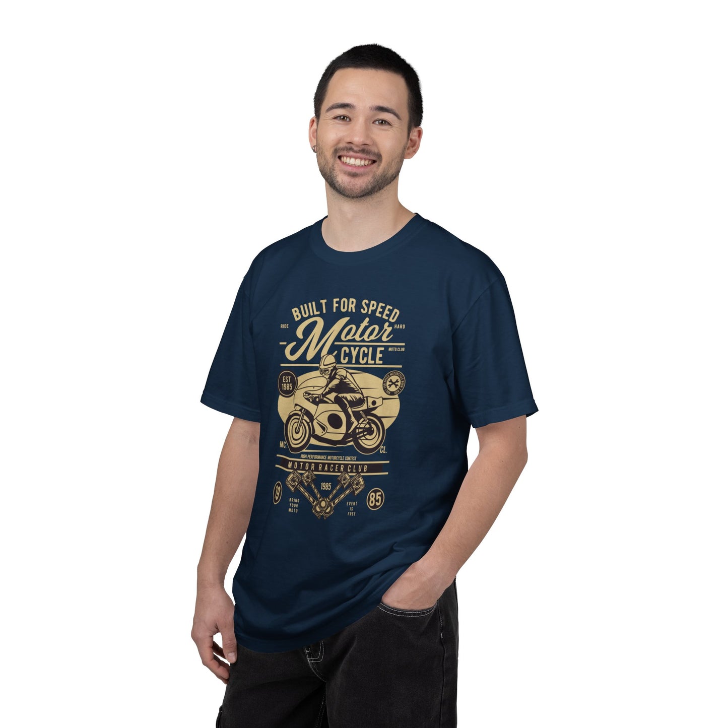 Built For Speed Motorcycle Custom Engine Club Motorbike Lovers Trendy Tee High-speed Rider Adventure Racer Unisex Heavy Cotton T-Shirt