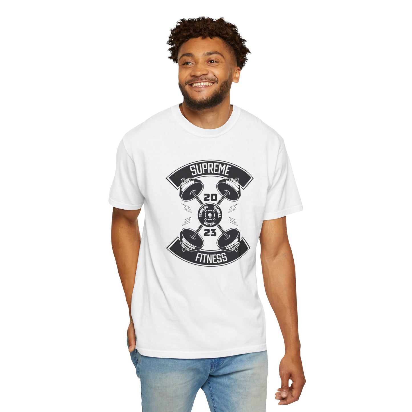 Inspirational Supreme Fitness Body Building Health & Supplements Fitness Lovers Dumbbells Bodybuilders Unisex Heavy Cotton T-Shirt