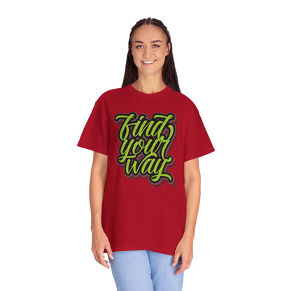 Find Your Way Direction Guidance Tee Exploration Adventure Destination Unisex Heavy Cotton T-Shirt