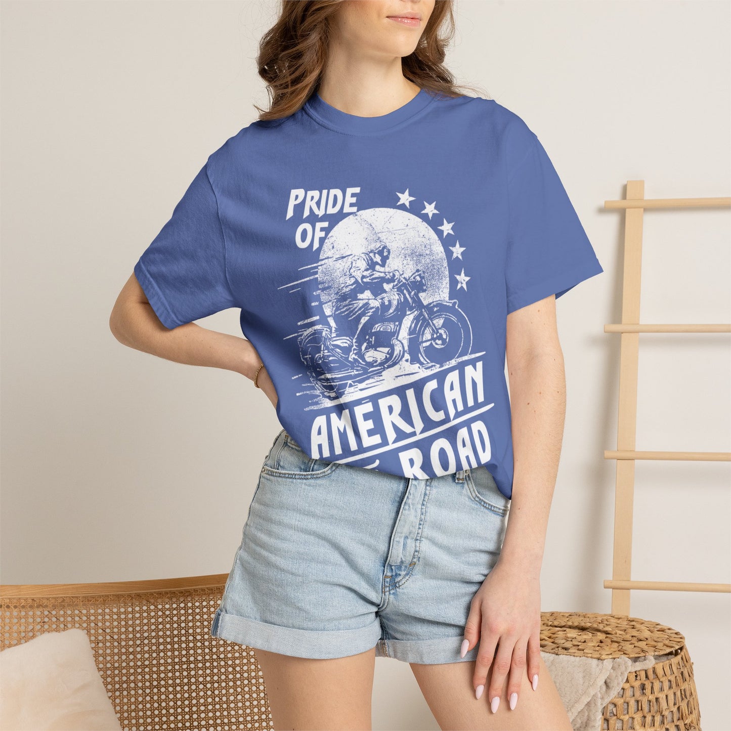 Vintage Pride Of The American Road 1973 Nostalgic Trendy Tee Motorcycle Classic Ride Legendary Bike Unisex Heavy Cotton T-Shirt