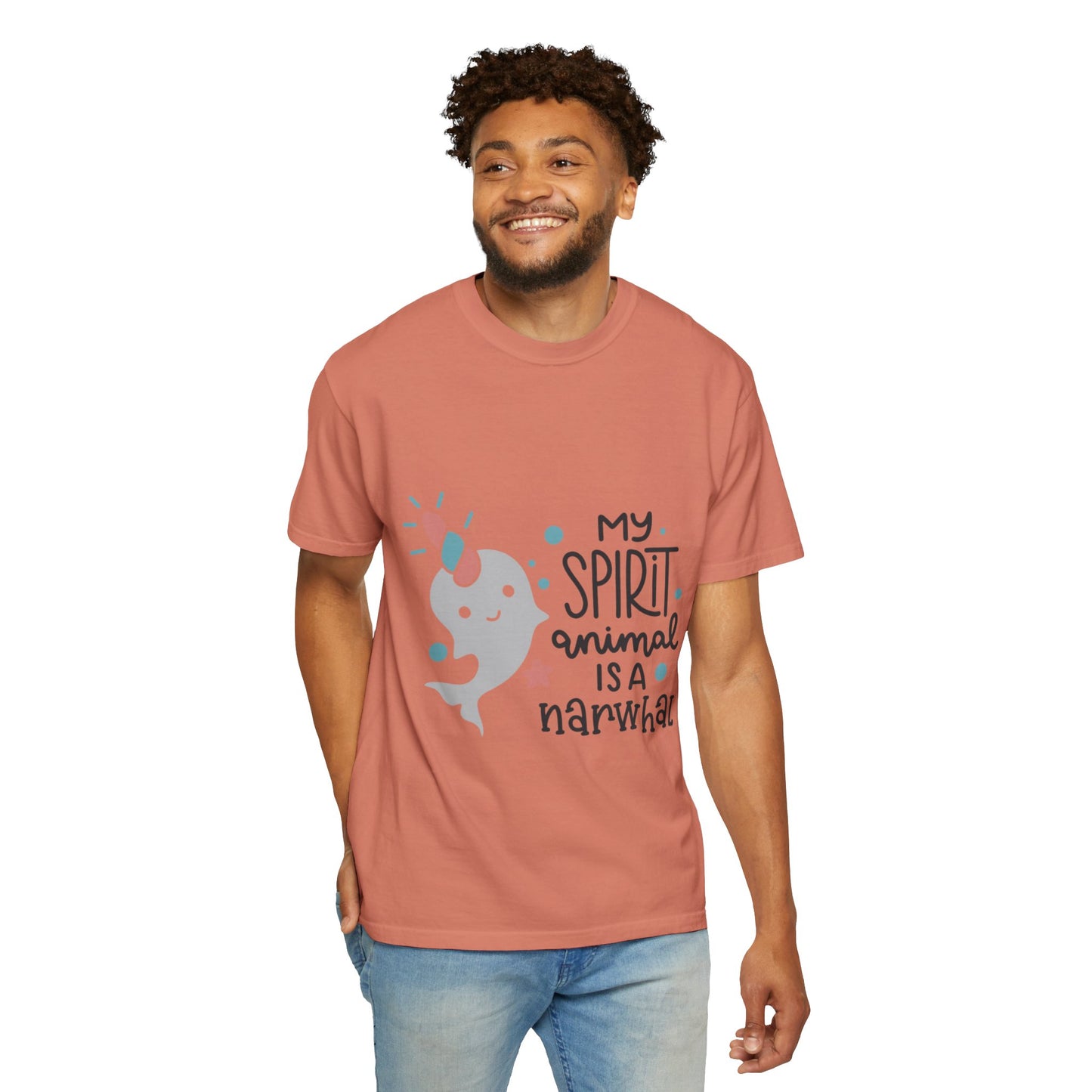 My Spirit Animal Is a Narwhal Unicorn Of The Sea Tusk Tee Inuit Culture Migration Unisex Heavy Cotton T-Shirt
