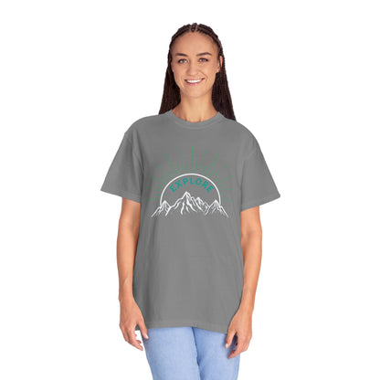 Funny Explore Mountain Adventure Tee Sarcastic Alpine Discover Camping Forest Unisex Heavy Cotton T-Shirt