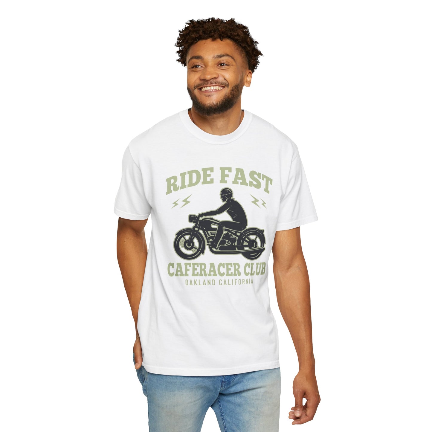 Thriller Ride Fast Caferacer Motorcycle Club Bike Lovers High-speed Adventure Bike Unisex Heavy Cotton T-Shirt