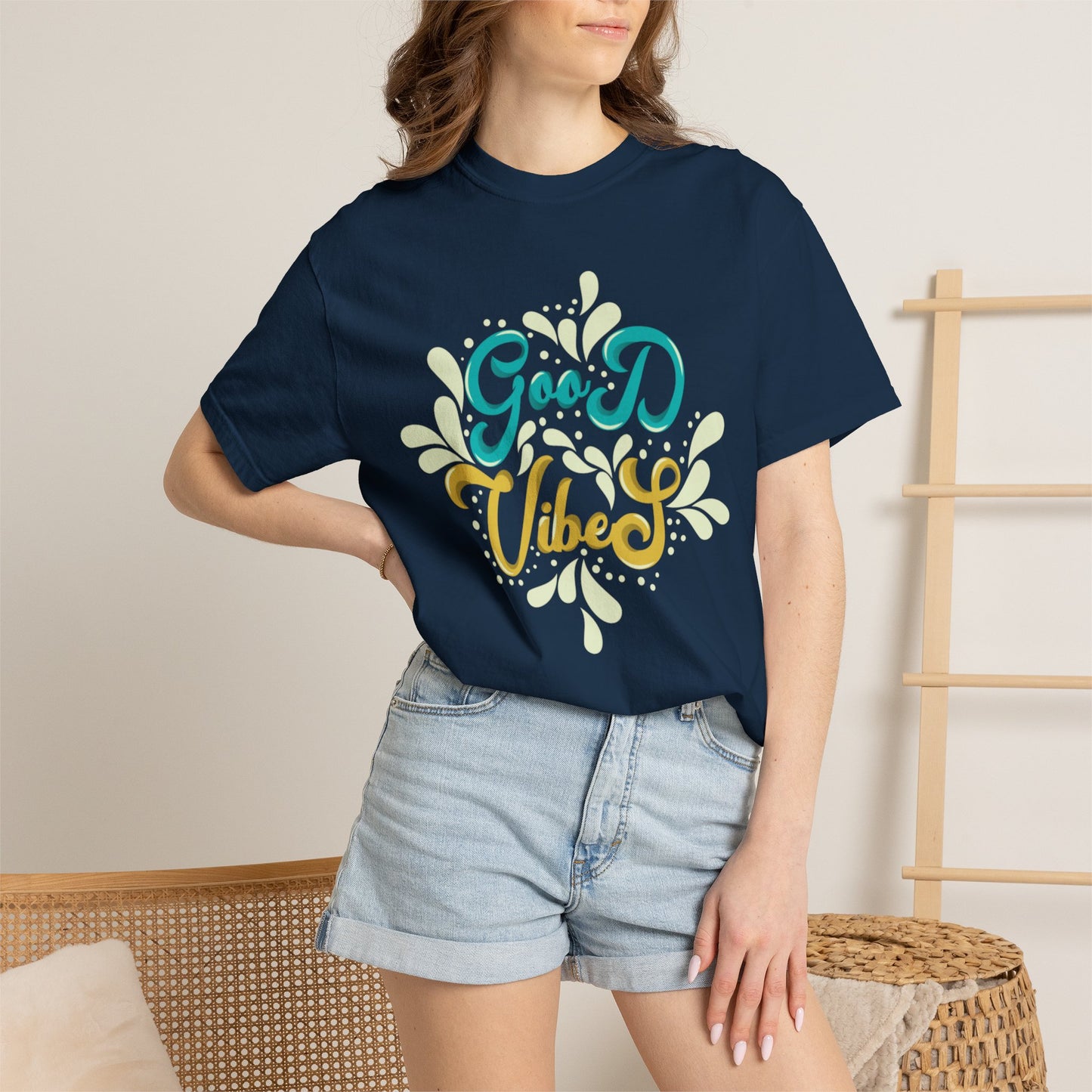Good Vibes Motivational Tee Let Go Of Negativity Focus On Solutions Growth Mindset Unisex Heavy Cotton T-Shirt