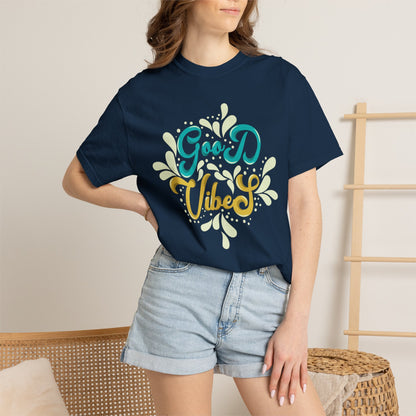 Good Vibes Motivational Tee Let Go Of Negativity Focus On Solutions Growth Mindset Unisex Heavy Cotton T-Shirt