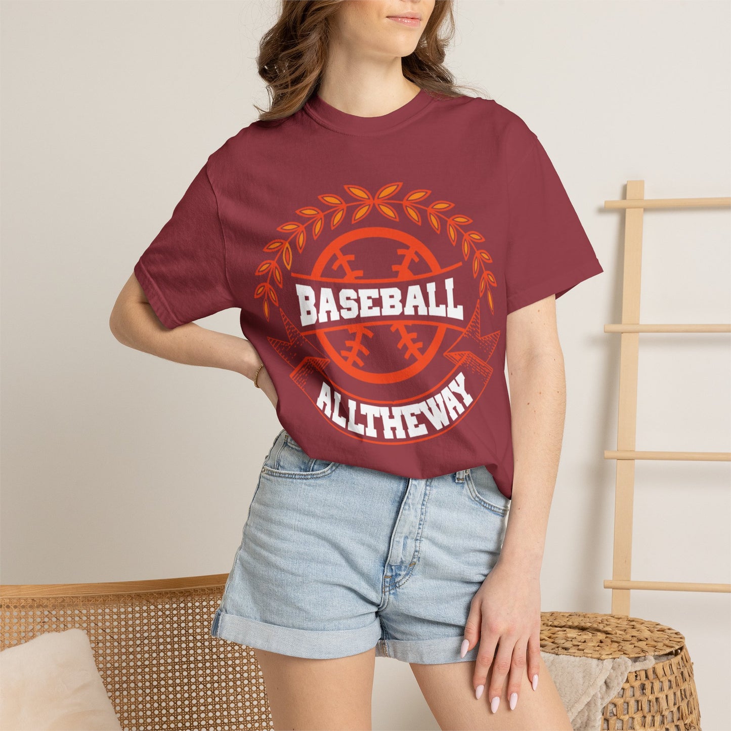 Funny Baseball All The Way Athletic Sarcastic Enthusiasm Pitcher Fastball Sports Loyalty  Unisex Heavy Cotton T-Shirt