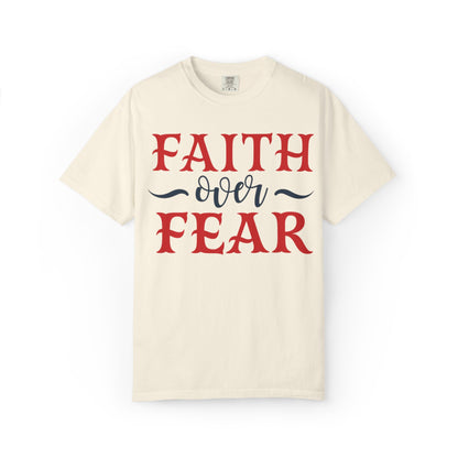 Faith Over Fear Stop Wishing Start Doing Action Goal Setting Modern Tee Achievement Self-Improvement Unisex Heavy Cotton T-Shirt