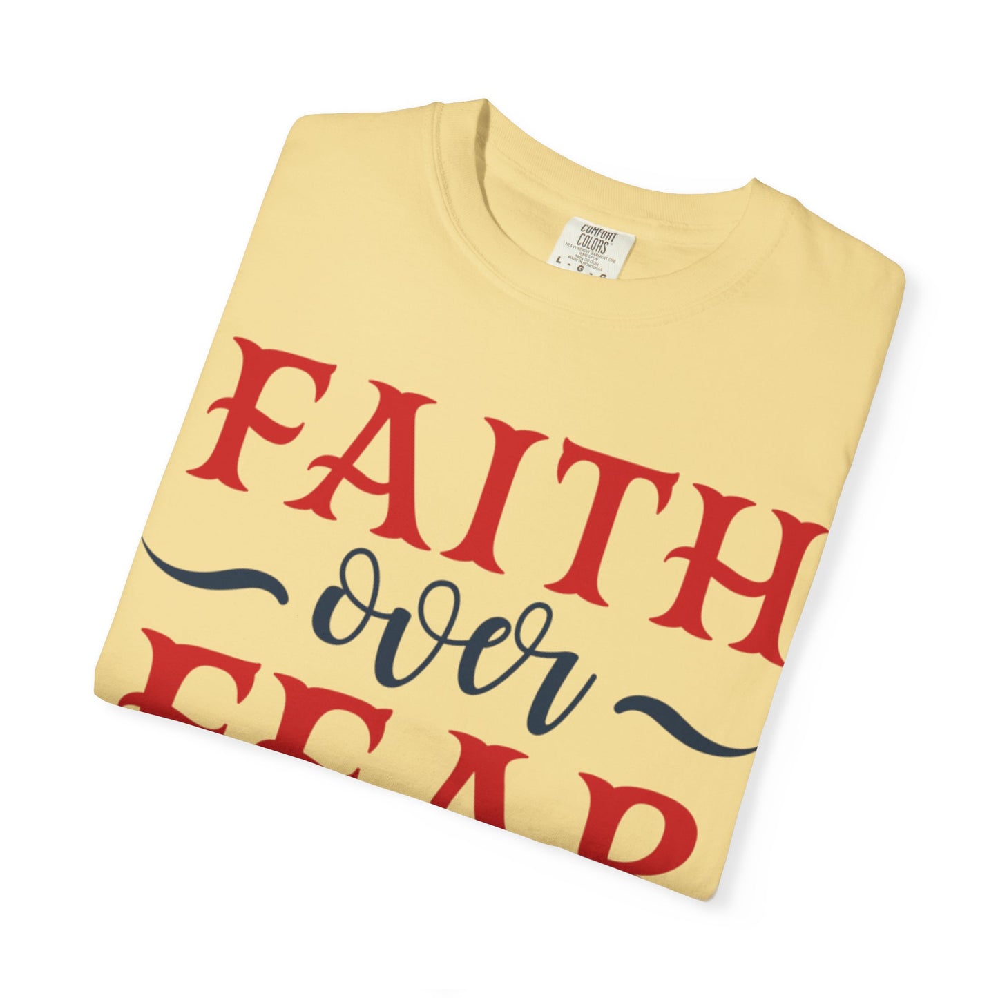 Faith Over Fear Stop Wishing Start Doing Action Goal Setting Modern Tee Achievement Self-Improvement Unisex Heavy Cotton T-Shirt