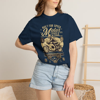 Built For Speed Motorcycle Custom Engine Club Motorbike Lovers Trendy Tee High-speed Rider Adventure Racer Unisex Heavy Cotton T-Shirt