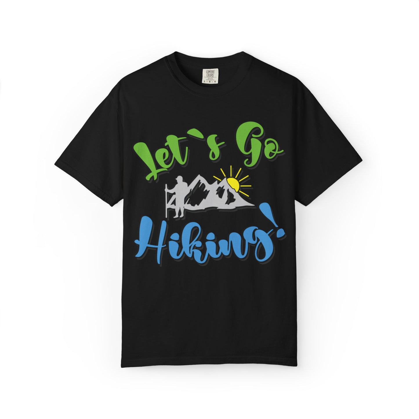 Let’s Go Hiking! Trendy Tee Adventure Mountain Hut Fun Activities Unisex Heavy Cotton T-Shirt