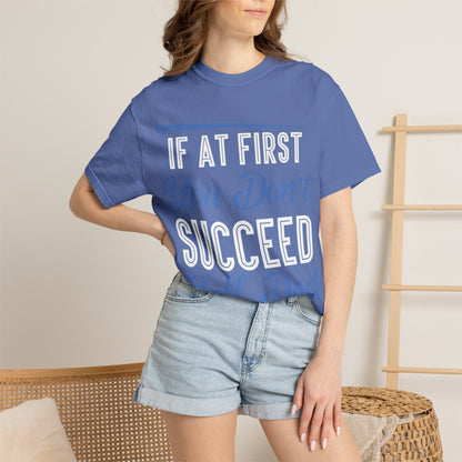 If At First You Don’t Succeed Call Dad Family Moments Fatherly Care Family Values Passion Graphic Print Style Tee Gift For Friends Family Fathers Day Birthday Celebrations Special Events Casual Wear