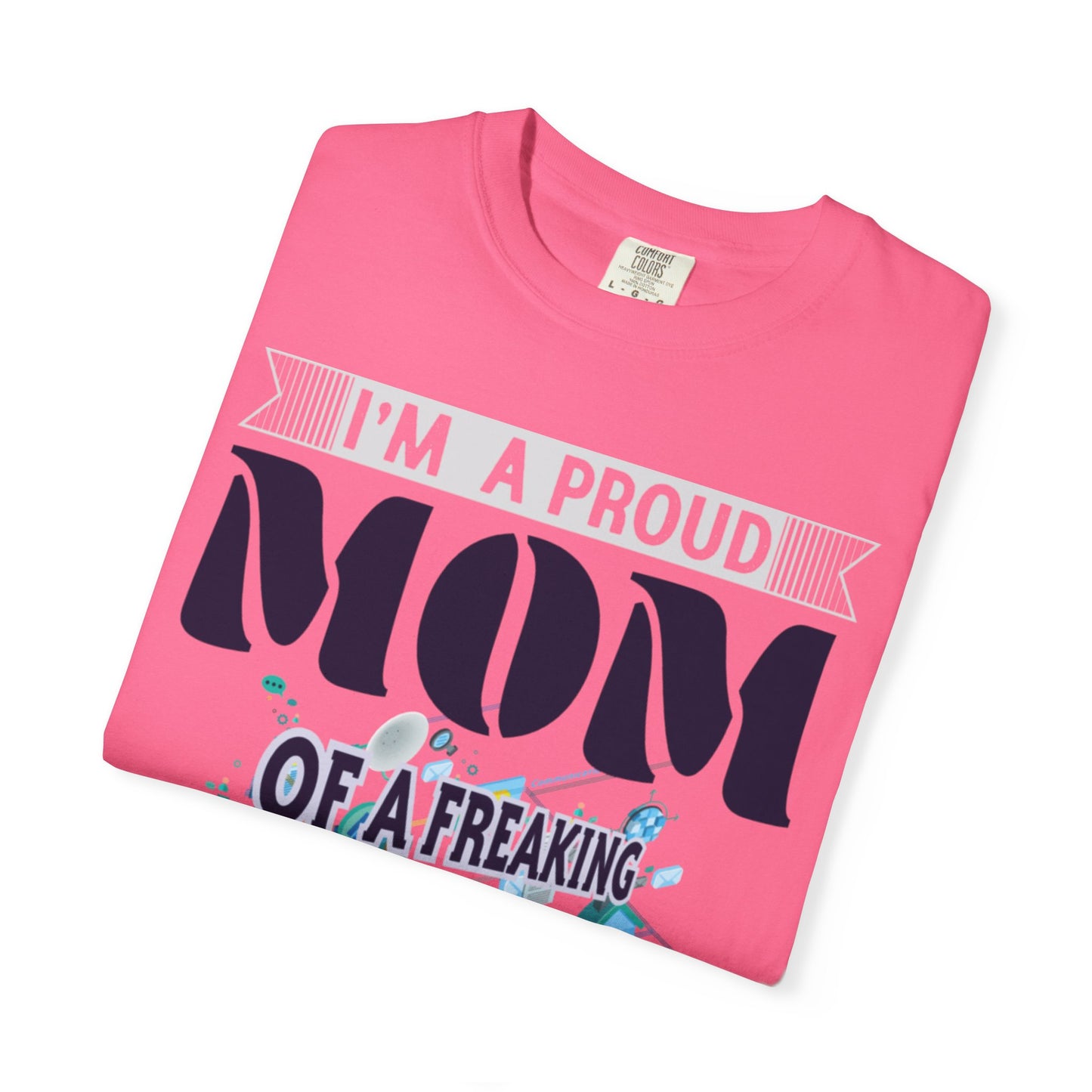 Proud Mom Telecom Engineer Mobile Technology Signal Processing Digital Communication Radio Frequencies Unisex Heavy Cotton T-Shirt