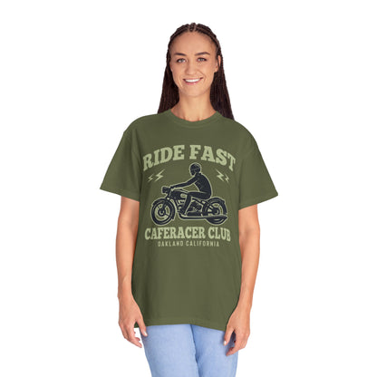 Thriller Ride Fast Caferacer Motorcycle Club Bike Lovers High-speed Adventure Bike Unisex Heavy Cotton T-Shirt