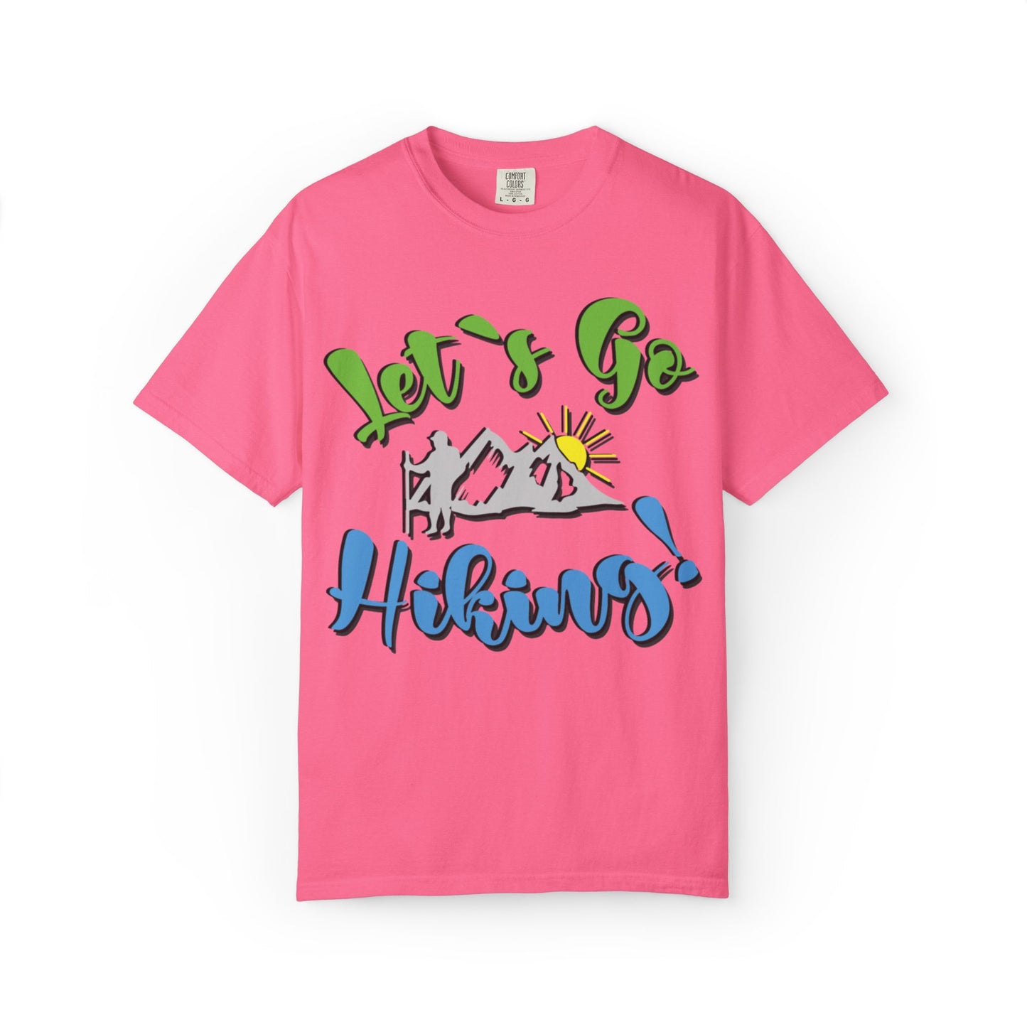 Let’s Go Hiking! Trendy Tee Adventure Mountain Hut Fun Activities Unisex Heavy Cotton T-Shirt