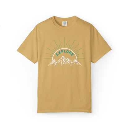 Funny Explore Mountain Adventure Tee Sarcastic Alpine Discover Camping Forest Unisex Heavy Cotton T-Shirt