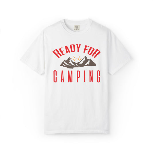 Ready For Camping Trendy Tee Adventure Mountain Hut Belays Ropes Fun Activities Bonfire Unisex Heavy Cotton T-Shirt