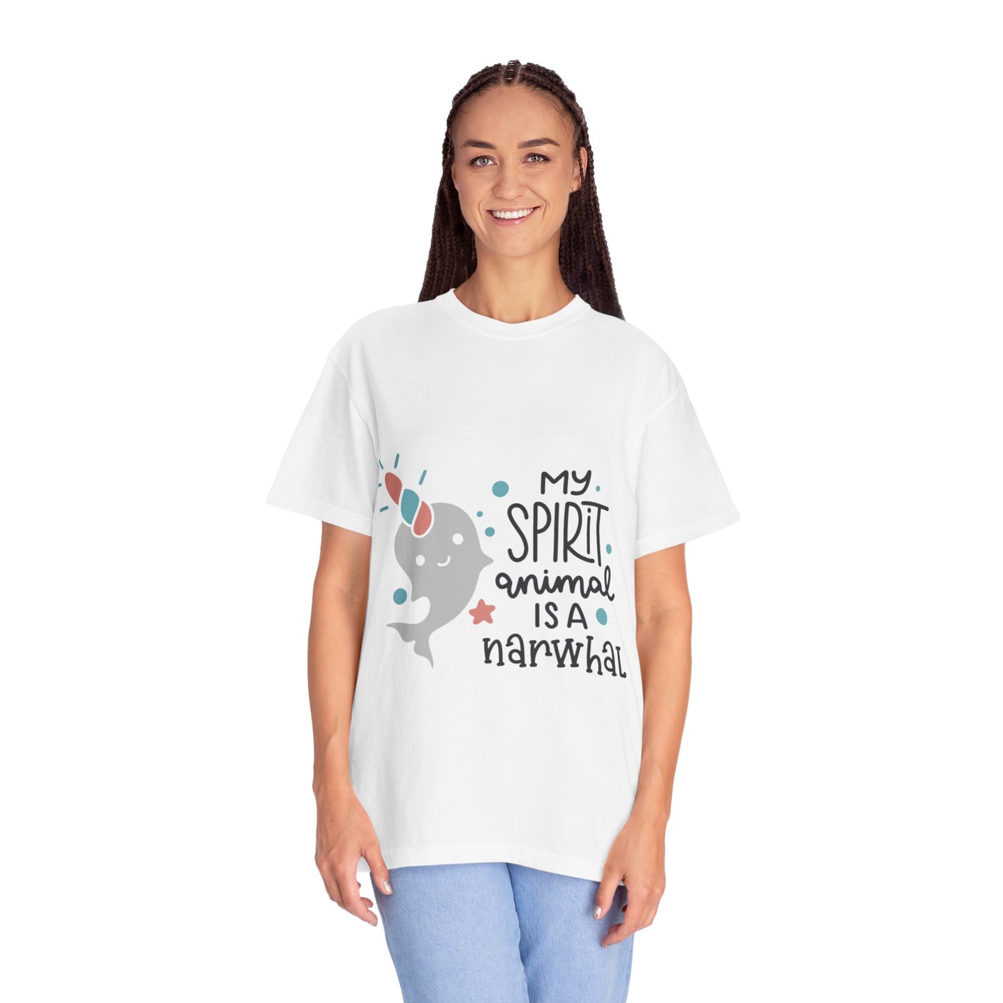 My Spirit Animal Is a Narwhal Unicorn Of The Sea Tusk Tee Inuit Culture Migration Unisex Heavy Cotton T-Shirt
