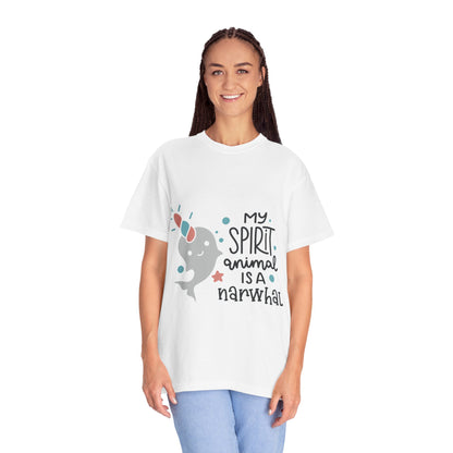 My Spirit Animal Is a Narwhal Unicorn Of The Sea Tusk Tee Inuit Culture Migration Unisex Heavy Cotton T-Shirt