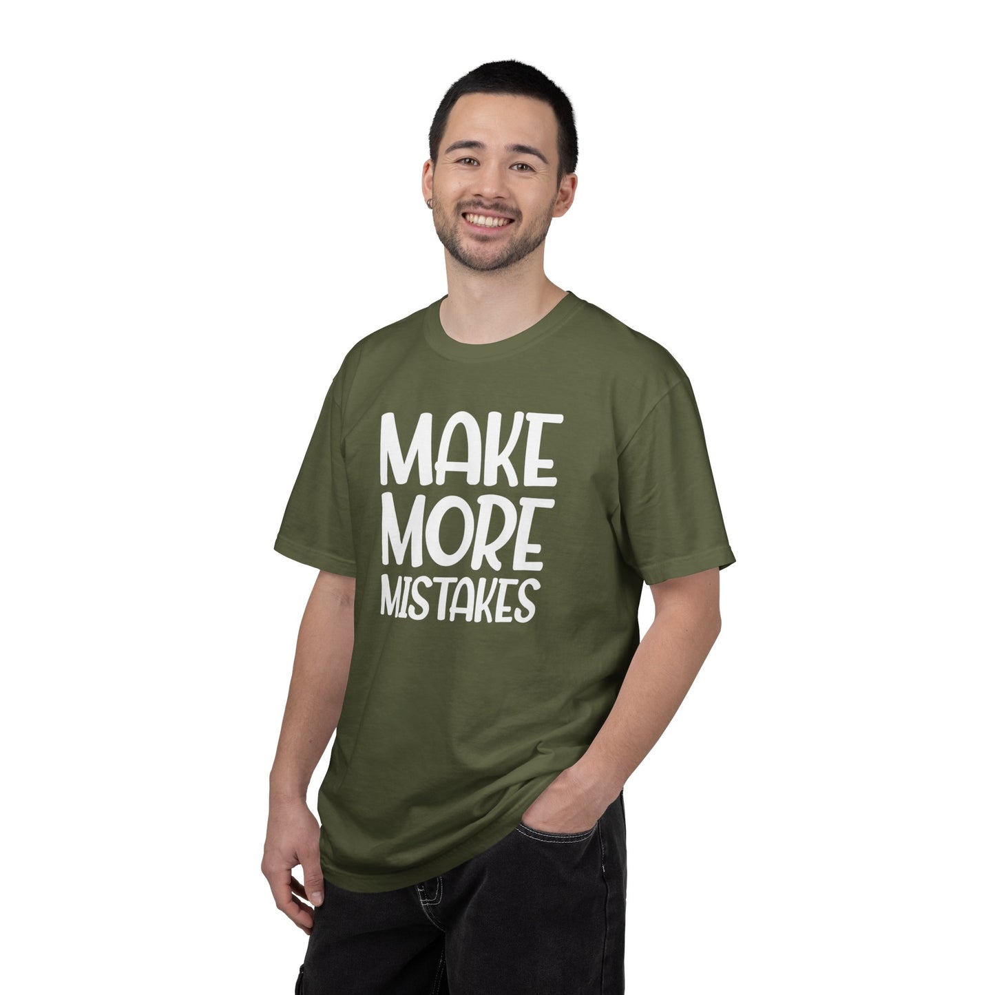 Make More Mistakes Trendy Tee Learning Journey Empowerment Creative Passionate Hard Work Keep Trying Unisex Heavy Cotton T-Shirt