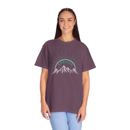 Funny Explore Mountain Adventure Tee Sarcastic Alpine Discover Camping Forest Unisex Heavy Cotton T-Shirt