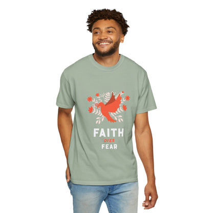 Faith Over Fear Stop Wishing Start Doing Action Goal Setting Modern Tee Achievement Self-Improvement Unisex Heavy Cotton T-Shirt