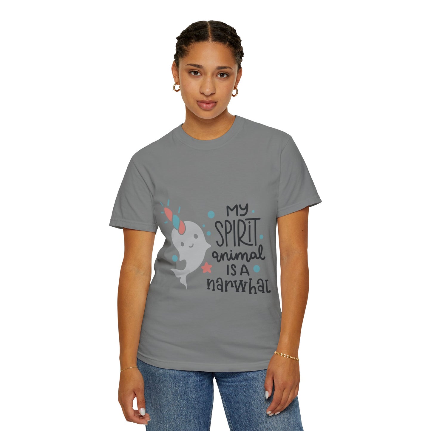 My Spirit Animal Is a Narwhal Unicorn Of The Sea Tusk Tee Inuit Culture Migration Unisex Heavy Cotton T-Shirt