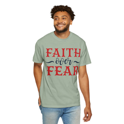Faith Over Fear Stop Wishing Start Doing Action Goal Setting Modern Tee Achievement Self-Improvement Unisex Heavy Cotton T-Shirt