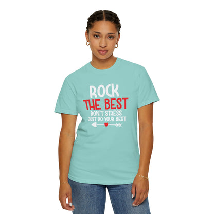 Motivational Rock The Best Stop Wishing Start Doing Action Goal Setting Modern Tee Achievement Self-Improvement Unisex Heavy Cotton T-Shirt