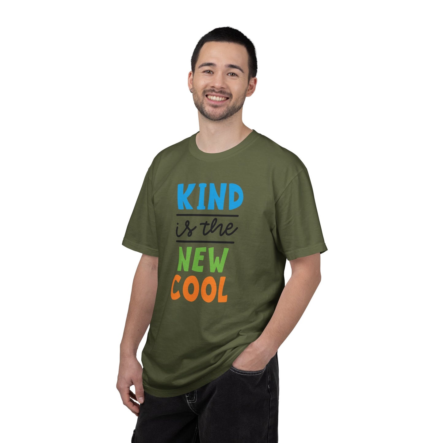 Kind Is The New Cool Positive Affirmation Tee Heartfelt Advice Inspirational Words Unisex Heavy Cotton T-Shirt