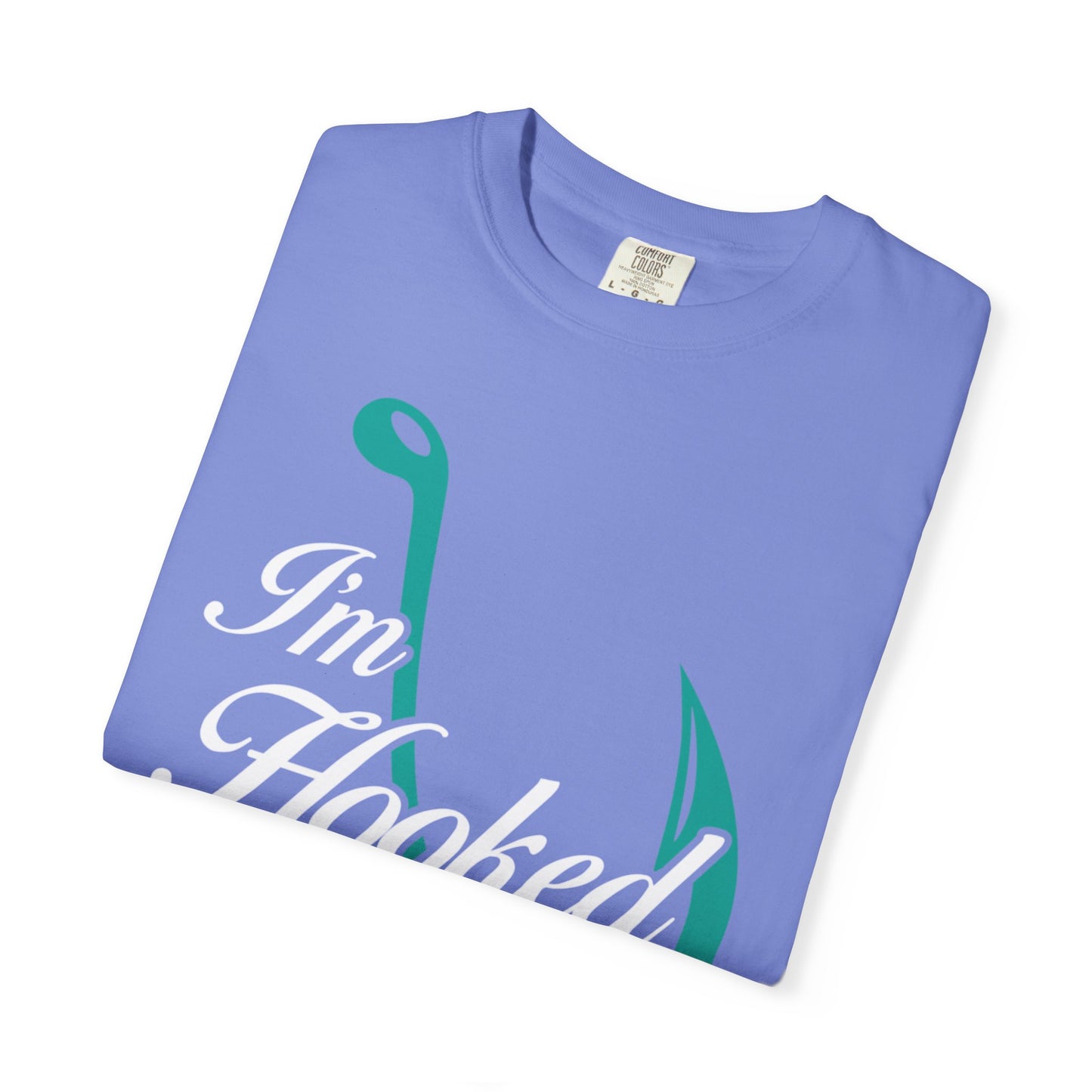 Funny I’m Hooked Rod and Reel Tackle Box Catch Of The Day Sarcastic Fishing Adventure Unisex Heavy Cotton T-Shirt