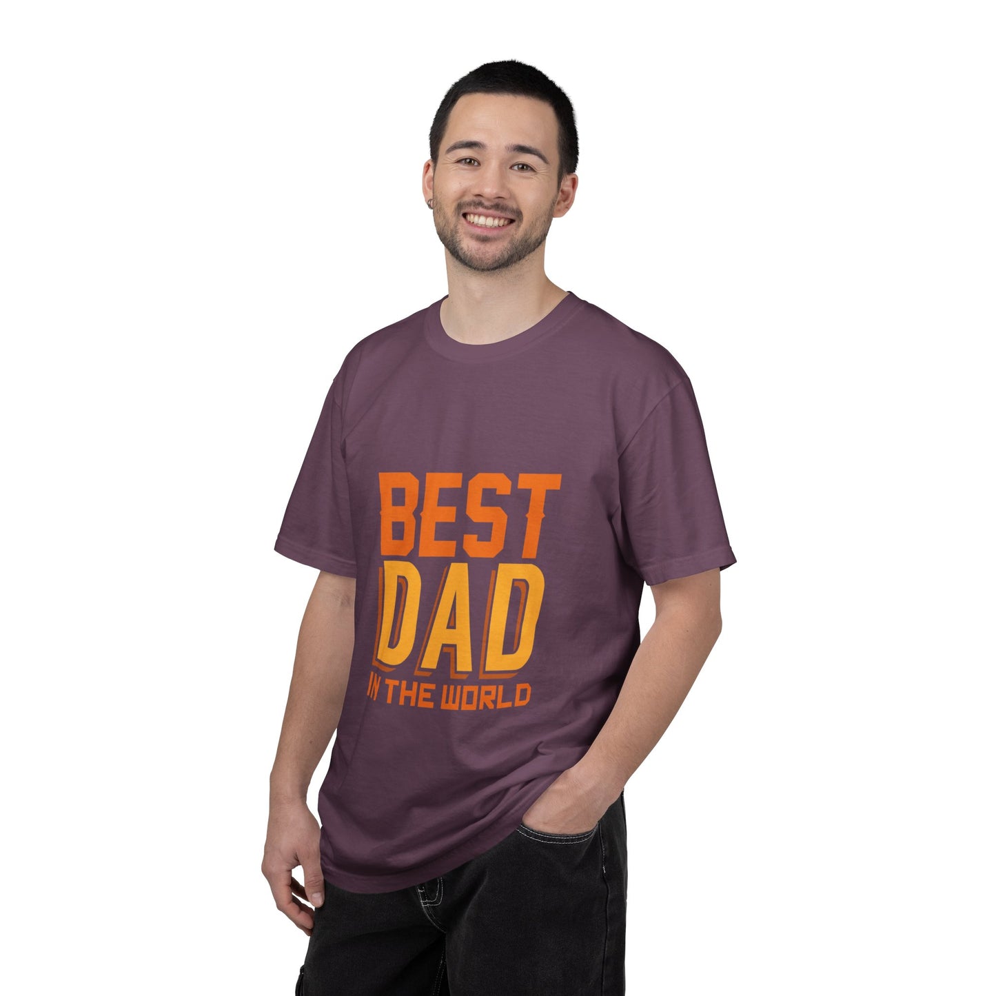 Best Dad In The World Fatherhood Excellence Tee Family Champion Role Model Unisex Heavy Cotton T-Shirt