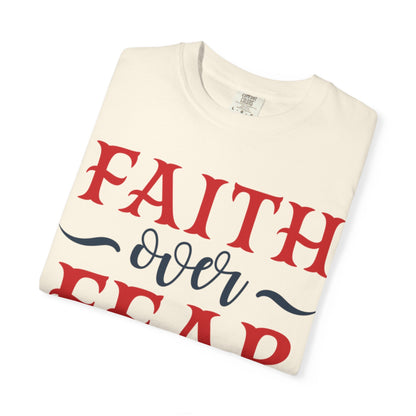 Faith Over Fear Stop Wishing Start Doing Action Goal Setting Modern Tee Achievement Self-Improvement Unisex Heavy Cotton T-Shirt