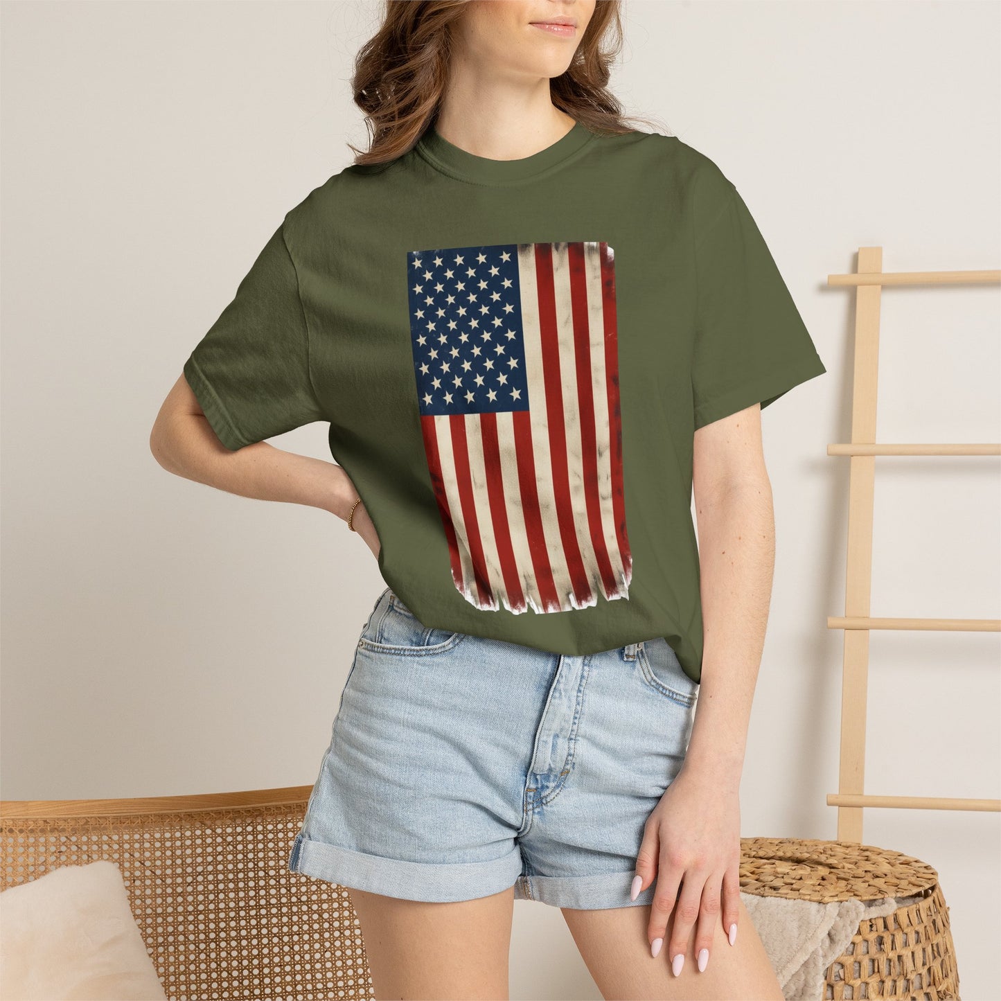 Flag USA - Unisex Garment-Dyed T-shirt