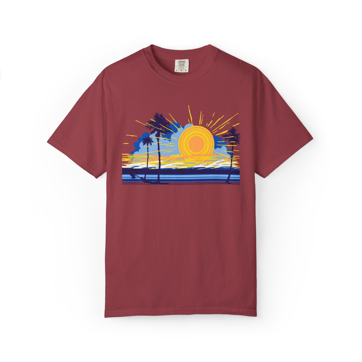 Sunset And Beach Summer Trendy Tee Sunshine Days Ice Cream Summer Camp Beachcombing Anchor Unisex Heavy Cotton T-Shirt