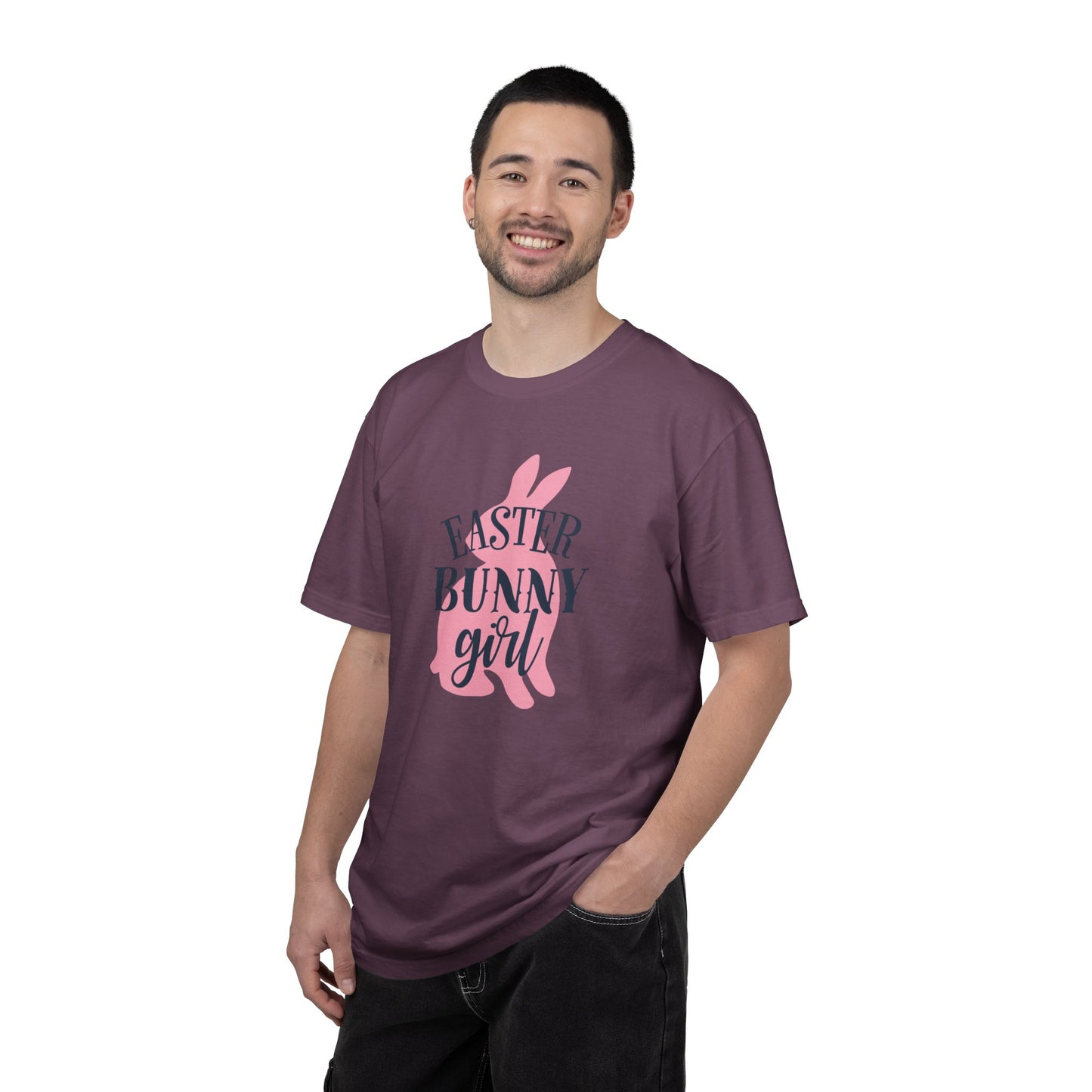 Easter Bunny Girl Holy Week Celebration Spring Festival Tee Christian Holiday Excitement Eggs Good Friday  Unisex Heavy Cotton T-Shirt