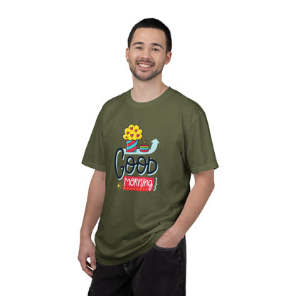 Good Morning Lazy Day Achiever Morning Champion Tee Daily Victory Sleep Defeated Unisex Heavy Cotton T-Shirt