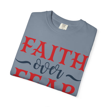 Faith Over Fear Stop Wishing Start Doing Action Goal Setting Modern Tee Achievement Self-Improvement Unisex Heavy Cotton T-Shirt