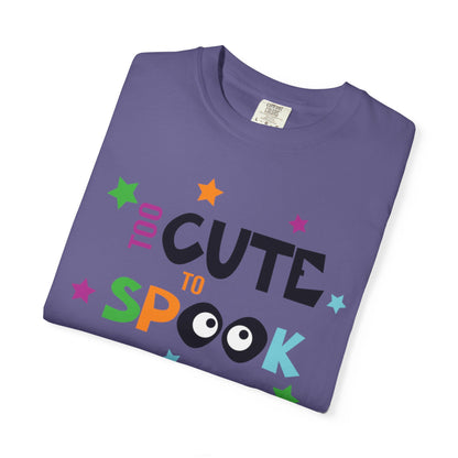 Too Cute To Spook Ghosts Halloween Funny Stylish Tee Spider webs Pumpkins Unisex Heavy Cotton T-Shirt