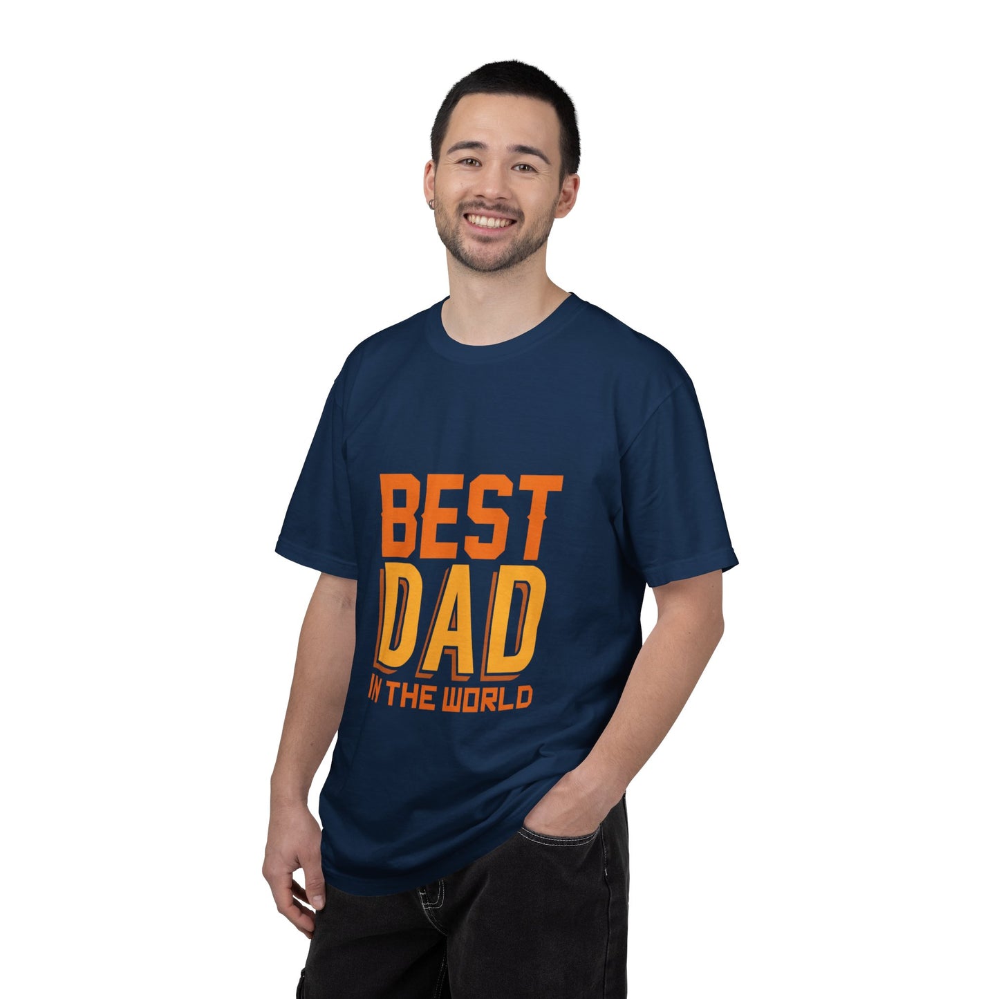 Best Dad In The World Fatherhood Excellence Tee Family Champion Role Model Unisex Heavy Cotton T-Shirt