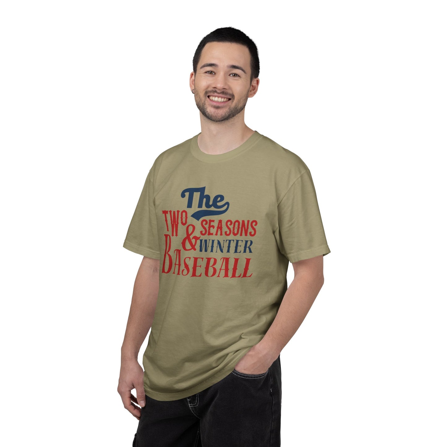 The Two Seasons Winter & Baseball Pitcher’s Snow Peace Tee Scoreboard Smiles Inning Of Joy Unisex Heavy Cotton T-Shirt