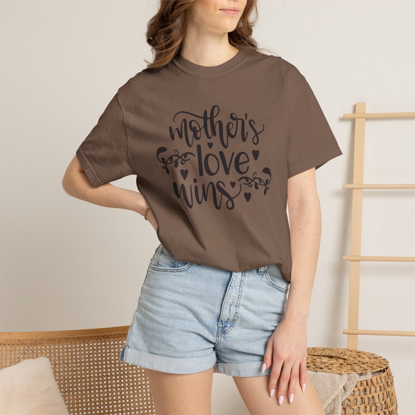 Mothers Love Wins Priceless Strong Tee Motherhood Supermom Life Giver Unconditional Care Unisex Heavy Cotton T-Shirt