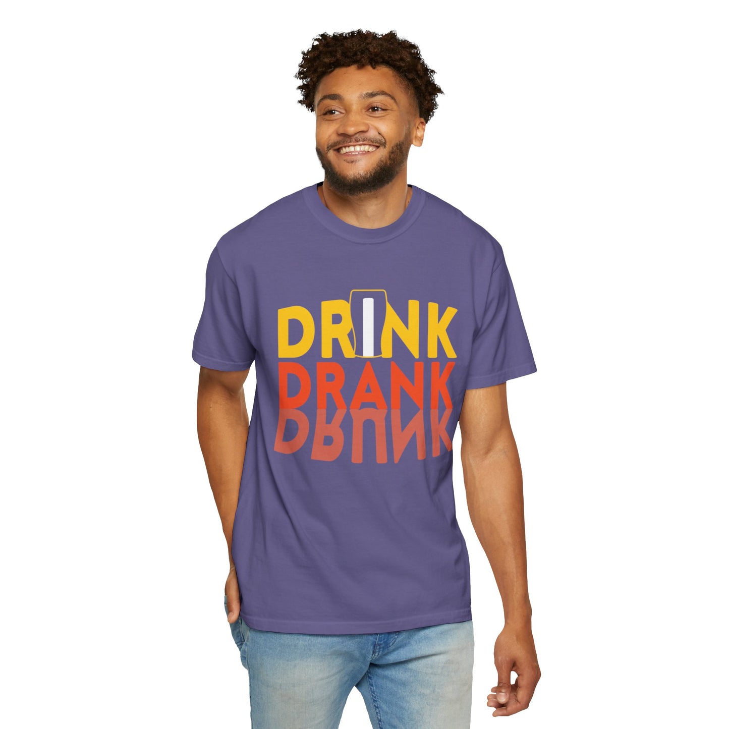 Funny Drink Drank Drunk Want To Drink Beer sarcastic Beer Glass Sip & Smile Unisex Heavy Cotton T-Shirt