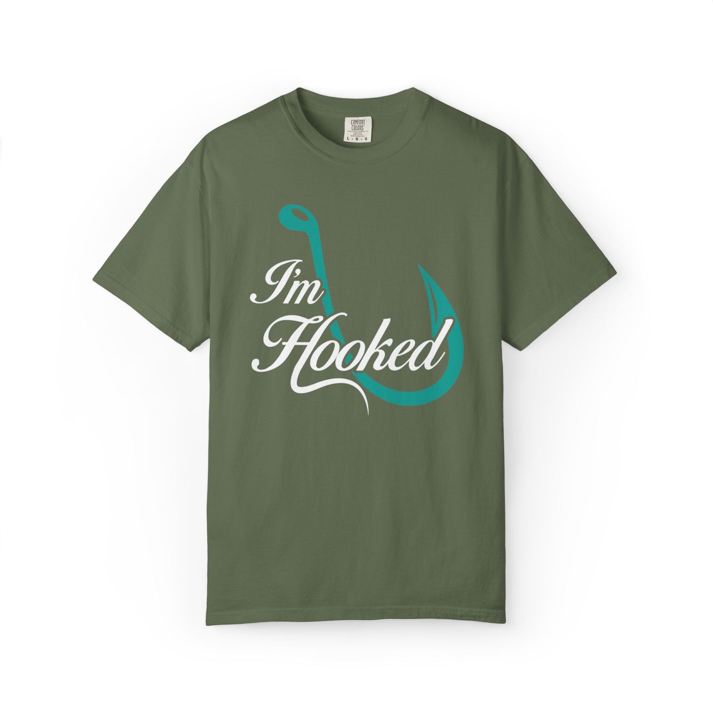 Funny I’m Hooked Rod and Reel Tackle Box Catch Of The Day Sarcastic Fishing Adventure Unisex Heavy Cotton T-Shirt