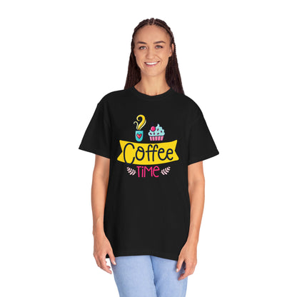 Funny Coffee Time Beans Latte Lovers Tee Black Brew Addicted Barista Freak Unisex Heavy Cotton T-Shirt